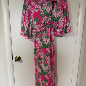 NWT Lilly Pulitzer Pink and Green Maxi Dress Set